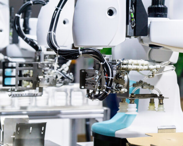 specialized-equipment-for-research Advanced robotic machinery in a high-tech facility, showcasing specialized equipment for research and production, highlighting our international team's dedication to supplying state-of-the-art tools and MRO spare parts.